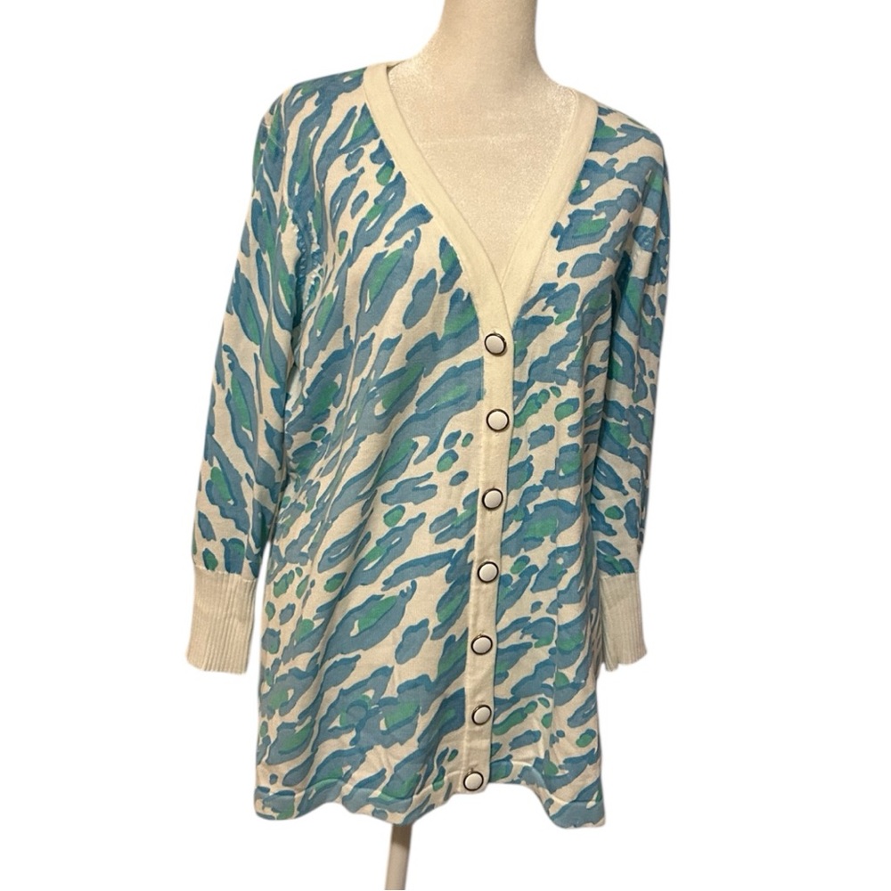 Bob Mackie Wearable Art Abstract Print Cardigan S… - image 2